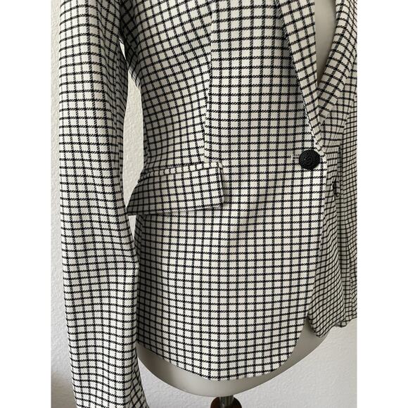 Rachel Zoe Blazer Jacket Single Breast Plaid Stretch Lined Office Professional - Picture 4 of 12
